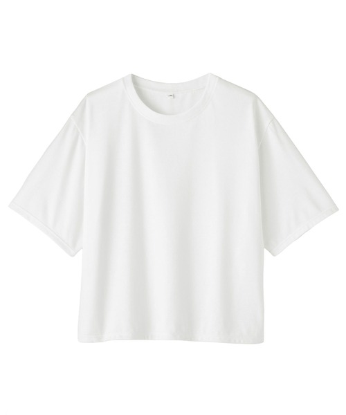 無印良品(ムジルシリョウヒン)の「婦人 UVカット吸汗速乾クルーネック半袖Tシャツ(Tシャツ/カットソー・レディース・ラベンダー/ライトイエロー/オフホワイト/ブラック・S/M/L/XL)」の9枚目の写真