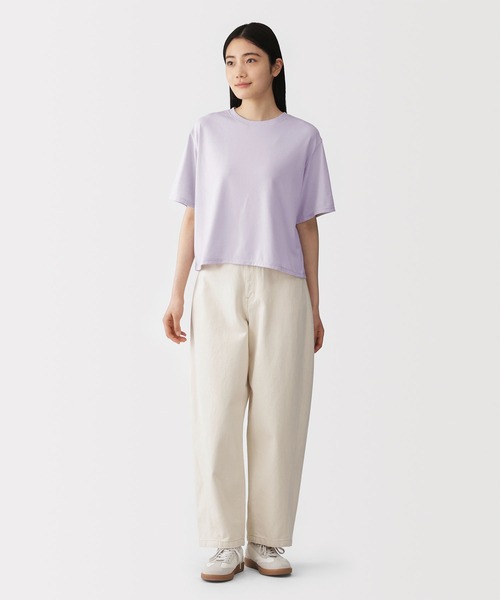 無印良品(ムジルシリョウヒン)の「婦人 UVカット吸汗速乾クルーネック半袖Tシャツ(Tシャツ/カットソー・レディース・ラベンダー/ライトイエロー/オフホワイト/ブラック・S/M/L/XL)」の15枚目の写真