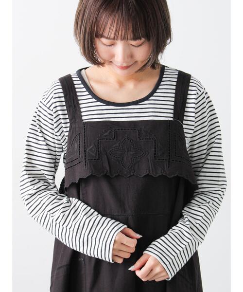 Samansa Mos2（サマンサ モスモス）の「カットワーク刺繍キャミチュニック（チュニック・レディース・オフホワイト/サックスブルー・F）」の4枚目の写真