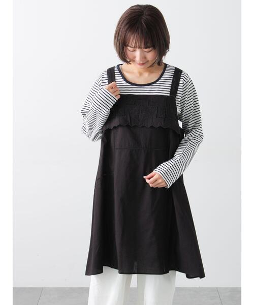 Samansa Mos2（サマンサ モスモス）の「カットワーク刺繍キャミチュニック（チュニック・レディース・オフホワイト/サックスブルー・F）」の6枚目の写真