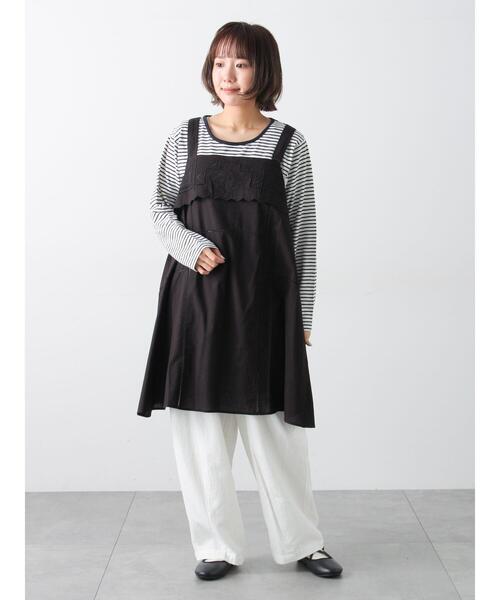 Samansa Mos2（サマンサ モスモス）の「カットワーク刺繍キャミチュニック（チュニック・レディース・オフホワイト/サックスブルー・F）」の9枚目の写真