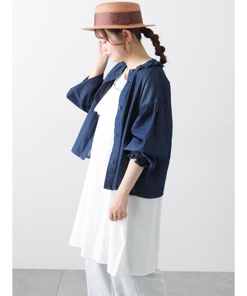 Samansa Mos2（サマンサ モスモス）の「カットワーク刺繍キャミチュニック（チュニック・レディース・オフホワイト/サックスブルー・F）」の13枚目の写真