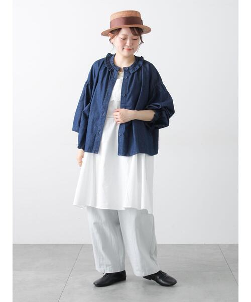 Samansa Mos2（サマンサ モスモス）の「カットワーク刺繍キャミチュニック（チュニック・レディース・オフホワイト/サックスブルー・F）」の14枚目の写真