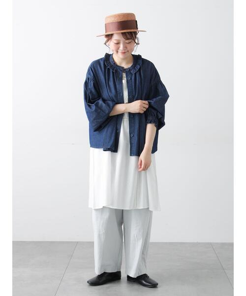 Samansa Mos2（サマンサ モスモス）の「カットワーク刺繍キャミチュニック（チュニック・レディース・オフホワイト/サックスブルー・F）」の15枚目の写真