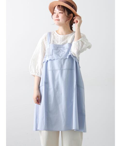 Samansa Mos2（サマンサ モスモス）の「カットワーク刺繍キャミチュニック（チュニック・レディース・オフホワイト/サックスブルー・F）」の19枚目の写真