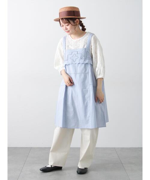 Samansa Mos2（サマンサ モスモス）の「カットワーク刺繍キャミチュニック（チュニック・レディース・オフホワイト/サックスブルー・F）」の21枚目の写真