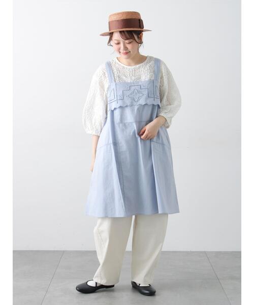 Samansa Mos2（サマンサ モスモス）の「カットワーク刺繍キャミチュニック（チュニック・レディース・オフホワイト/サックスブルー・F）」の22枚目の写真