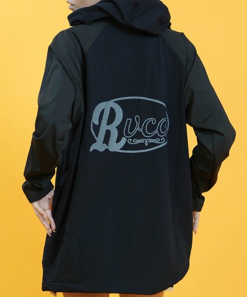 RVCA длинный рукав Rashguard/парка с дольманом, широкая молния, модель BG043867 UT — пляжная куртка/парка для сёрфинга