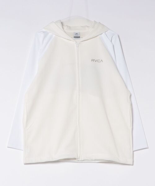 RVCA(ルーカ)の「RVCA/ルーカ 水着 長袖 ラッシュガード パーカー ジップアップ DOLMAN SLEEVE WIDE ZIP HD BG043867 UT(パーカー・レディース・ブラック/ホワイト/ライトカーキ・S/M)」の10枚目の写真