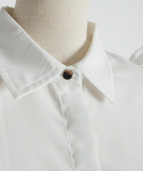 ARVELLIA（アルベリア）の「AIRY RUFFLE BLOUSE（シャツ/ブラウス・レディース・ブラック/ホワイト・M）」の13枚目の写真