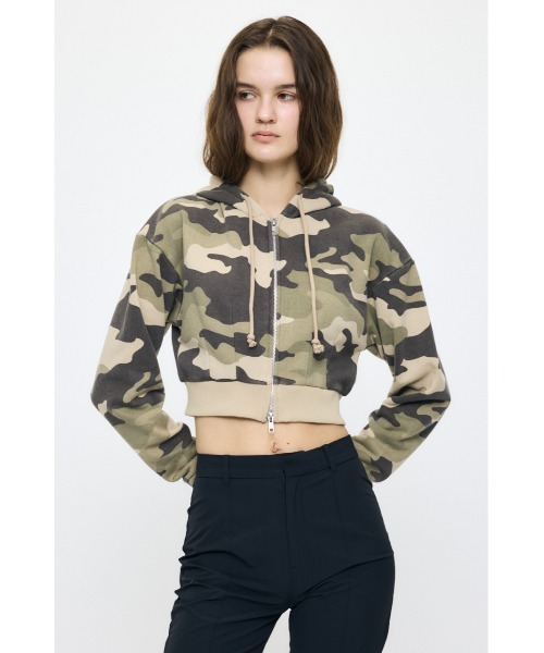 MOUSSY(マウジー)の「【セットアップ対応】CORSET ZIP フ―ディー(スウェット・レディース・杢グレー/グリーン系その他2・FREE)」の7枚目の写真