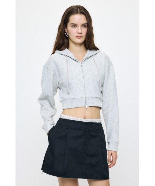 MOUSSY(マウジー)の「【セットアップ対応】CORSET ZIP フ―ディー(スウェット・レディース・杢グレー/グリーン系その他2・FREE)」の18枚目の写真