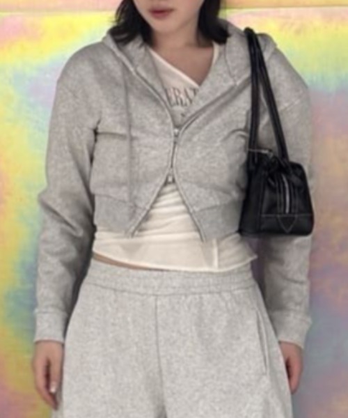 MOUSSY(マウジー)の「【セットアップ対応】CORSET ZIP フ―ディー(スウェット・レディース・杢グレー/グリーン系その他2・FREE)」の21枚目の写真