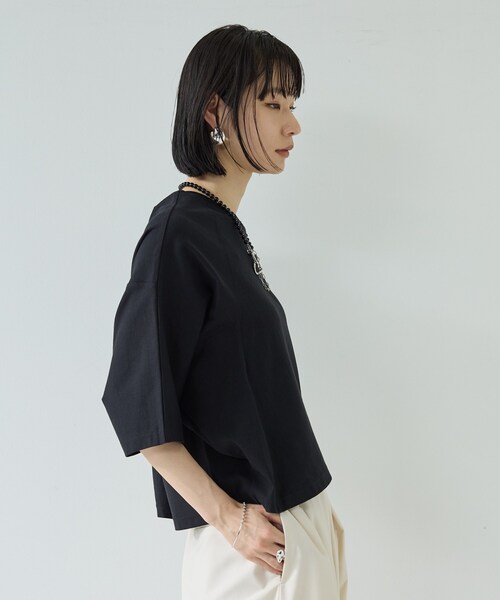 GALLEST（ギャレスト）の「オーバーサイズラグランカットソー（Tシャツ/カットソー・レディース・ブラック/ホワイト/グレー系4・38）」の19枚目の写真