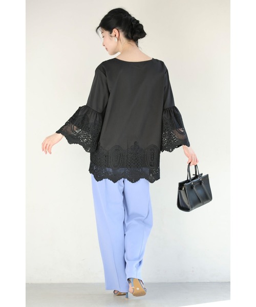cawaii（カワイイ）の「（黒）フレアレースが美しいプルオーバートップス（Tシャツ/カットソー・レディース・ブラック・FREE）」の4枚目の写真