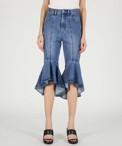 PRANK PROJECT(プランクプロジェクト)の「【2026Summer Pre-Order】スーパーフレアデニムハーフパンツ / Super Flare Denim Half Pants(デニムパンツ・レディース・ブルー/ブラック・36/38)」の9枚目の写真