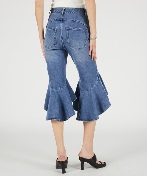 PRANK PROJECT(プランクプロジェクト)の「【2026Summer Pre-Order】スーパーフレアデニムハーフパンツ / Super Flare Denim Half Pants(デニムパンツ・レディース・ブルー/ブラック・36/38)」の11枚目の写真