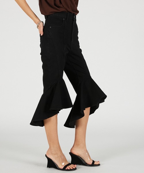 PRANK PROJECT(プランクプロジェクト)の「【2026Summer Pre-Order】スーパーフレアデニムハーフパンツ / Super Flare Denim Half Pants(デニムパンツ・レディース・ブルー/ブラック・36/38)」の16枚目の写真