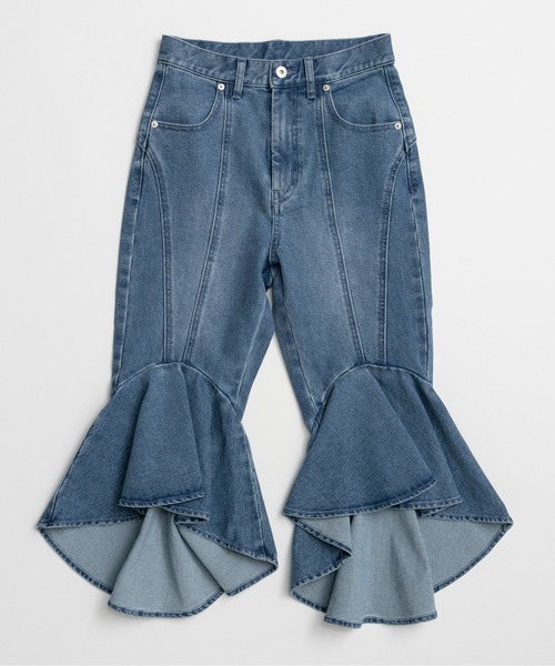 PRANK PROJECT(プランクプロジェクト)の「【2026Summer Pre-Order】スーパーフレアデニムハーフパンツ / Super Flare Denim Half Pants(デニムパンツ・レディース・ブルー/ブラック・36/38)」の18枚目の写真