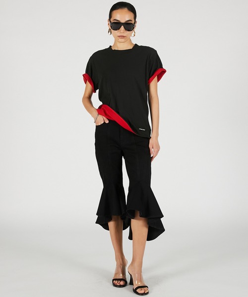 PRANK PROJECT(プランクプロジェクト)の「【2026Summer Pre-Order】スーパーフレアデニムハーフパンツ / Super Flare Denim Half Pants(デニムパンツ・レディース・ブルー/ブラック・36/38)」の6枚目の写真