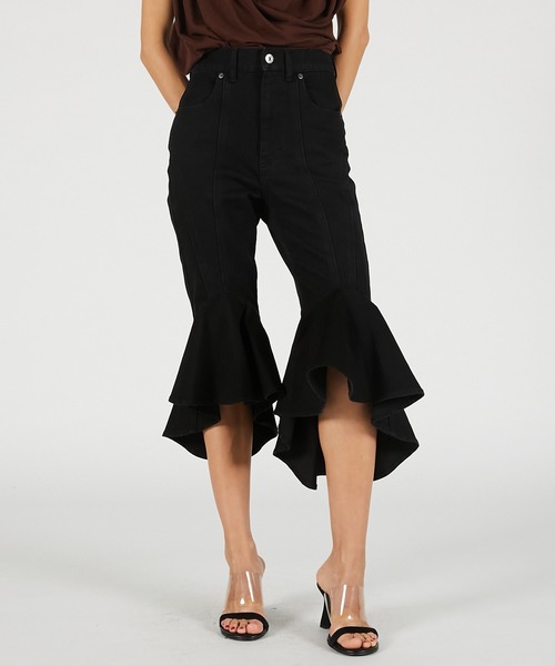 PRANK PROJECT(プランクプロジェクト)の「【2026Summer Pre-Order】スーパーフレアデニムハーフパンツ / Super Flare Denim Half Pants(デニムパンツ・レディース・ブルー/ブラック・36/38)」の13枚目の写真