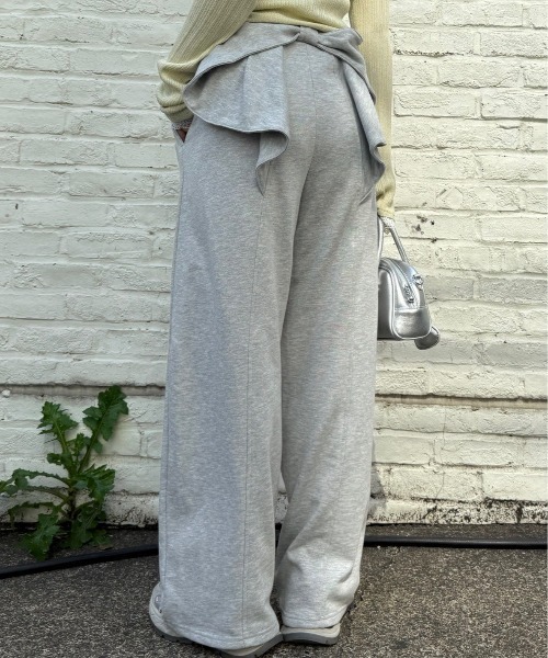 Another Branch olive des olive（アナザーブランチオリーブデオリーブ）の「後ろ姿までかわいい！リボン付きバレルカットパンツ（スウェットパンツ・レディース・ブラック/トップグレー/ピンク・FREE）」の17枚目の写真