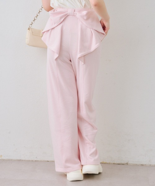 Another Branch olive des olive（アナザーブランチオリーブデオリーブ）の「後ろ姿までかわいい！リボン付きバレルカットパンツ（スウェットパンツ・レディース・ブラック/トップグレー/ピンク・FREE）」の22枚目の写真