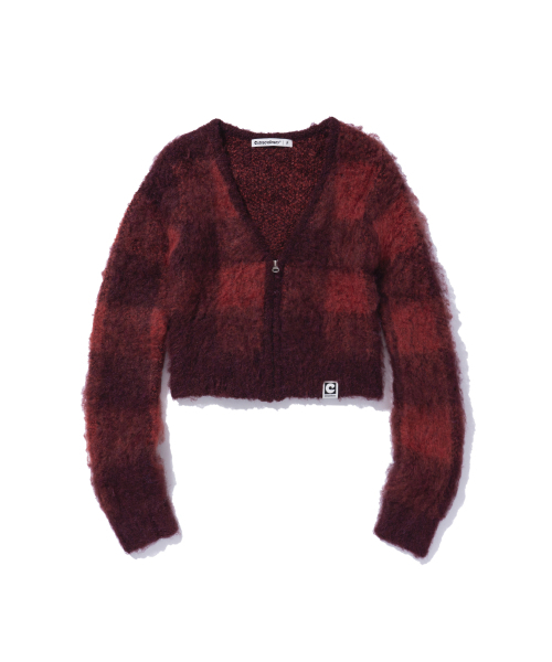 EXTRAORDINARY(エクストラオーディナリー)の「W BLOCK CHECK ZIP UP CARDIGAN RED(カーディガン/ボレロ・レディース・その他・F)」の1枚目の写真
