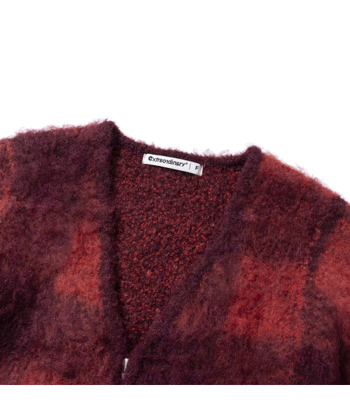 EXTRAORDINARY(エクストラオーディナリー)の「W BLOCK CHECK ZIP UP CARDIGAN RED(カーディガン/ボレロ・レディース・その他・F)」の3枚目の写真