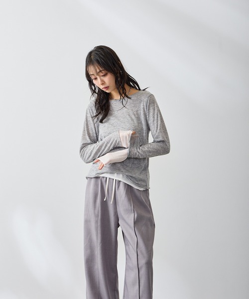 Anclear oui(アンクリアウィ)の「リバーシブルシアーカット(Tシャツ/カットソー・レディース・ミント/LT.Gray/サックスブルー系/PINK・F)」の13枚目の写真