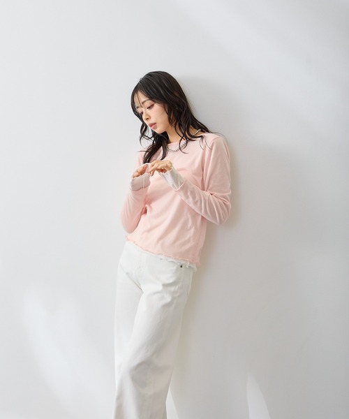Anclear oui(アンクリアウィ)の「リバーシブルシアーカット(Tシャツ/カットソー・レディース・ミント/LT.Gray/サックスブルー系/PINK・F)」の20枚目の写真