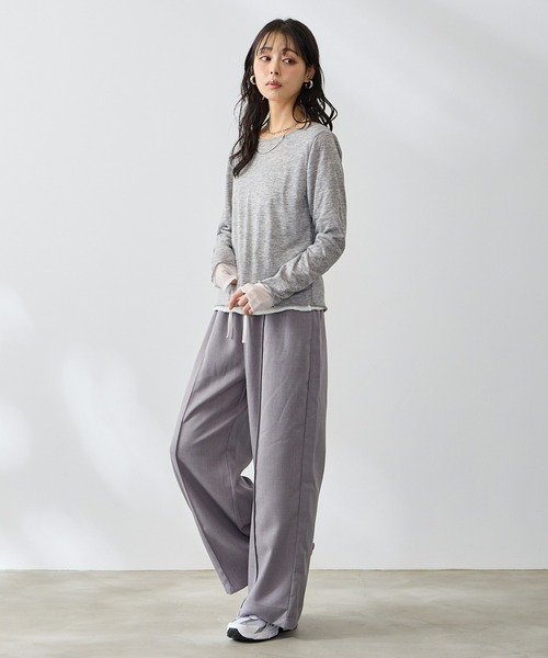 Anclear oui(アンクリアウィ)の「リバーシブルシアーカット(Tシャツ/カットソー・レディース・ミント/LT.Gray/サックスブルー系/PINK・F)」の6枚目の写真