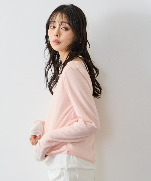 Anclear oui(アンクリアウィ)の「リバーシブルシアーカット(Tシャツ/カットソー・レディース・ミント/LT.Gray/サックスブルー系/PINK・F)」の18枚目の写真
