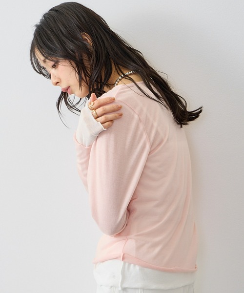 Anclear oui(アンクリアウィ)の「リバーシブルシアーカット(Tシャツ/カットソー・レディース・ミント/LT.Gray/サックスブルー系/PINK・F)」の19枚目の写真