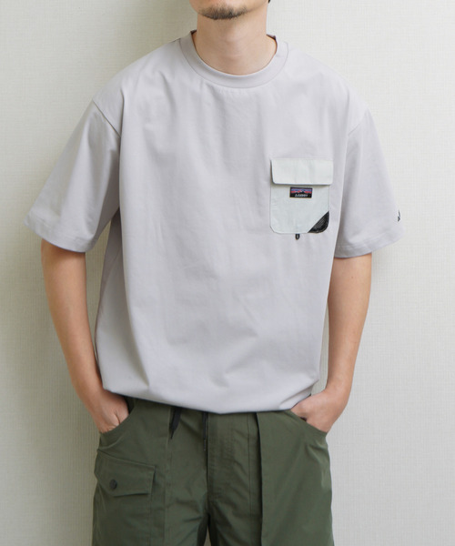 GERRY(ジェリー)の「GEERY 裾ドローコード内蔵 冷感ナイロンポケット付半袖Tシャツ(Tシャツ/カットソー・メンズ・グレー系/アイボリー/ブラック/グレー・LARGE/MEDIUM/X-LARGE)」の3枚目の写真