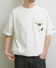 GEERY 裾ドローコード内蔵 冷感ナイロンポケット付半袖Tシャツ