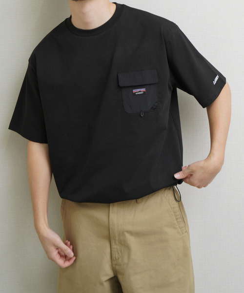 GERRY(ジェリー)の「GEERY 裾ドローコード内蔵 冷感ナイロンポケット付半袖Tシャツ(Tシャツ/カットソー・メンズ・グレー系/アイボリー/ブラック/グレー・LARGE/MEDIUM/X-LARGE)」の2枚目の写真