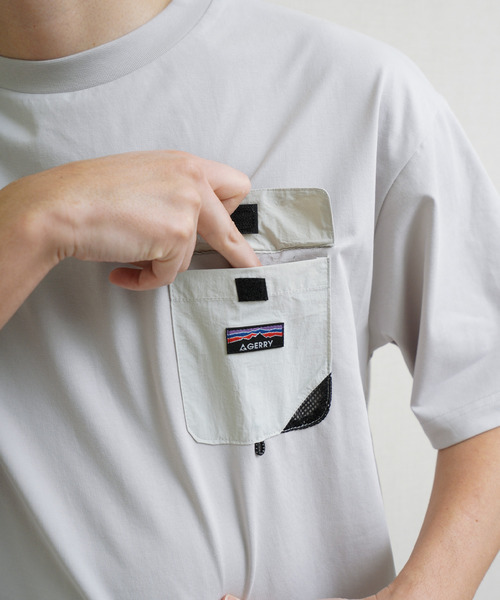 GERRY(ジェリー)の「GEERY 裾ドローコード内蔵 冷感ナイロンポケット付半袖Tシャツ(Tシャツ/カットソー・メンズ・グレー系/アイボリー/ブラック/グレー・LARGE/MEDIUM/X-LARGE)」の11枚目の写真