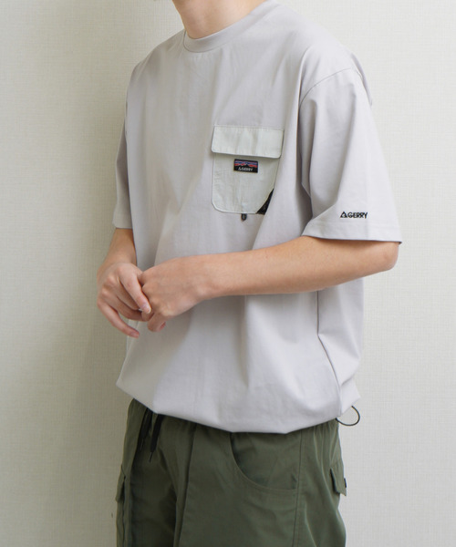 GERRY(ジェリー)の「GEERY 裾ドローコード内蔵 冷感ナイロンポケット付半袖Tシャツ(Tシャツ/カットソー・メンズ・グレー系/アイボリー/ブラック/グレー・LARGE/MEDIUM/X-LARGE)」の13枚目の写真