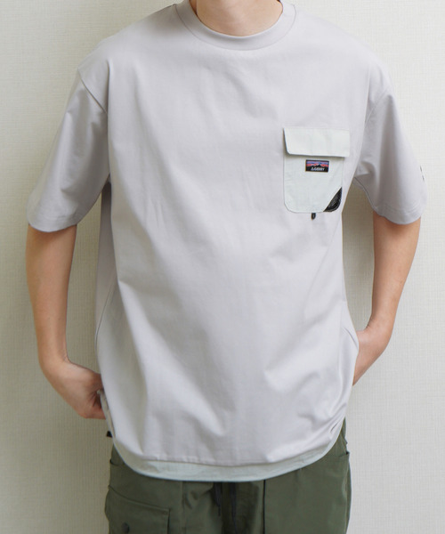 GERRY(ジェリー)の「GEERY 裾ドローコード内蔵 冷感ナイロンポケット付半袖Tシャツ(Tシャツ/カットソー・メンズ・グレー系/アイボリー/ブラック/グレー・LARGE/MEDIUM/X-LARGE)」の14枚目の写真