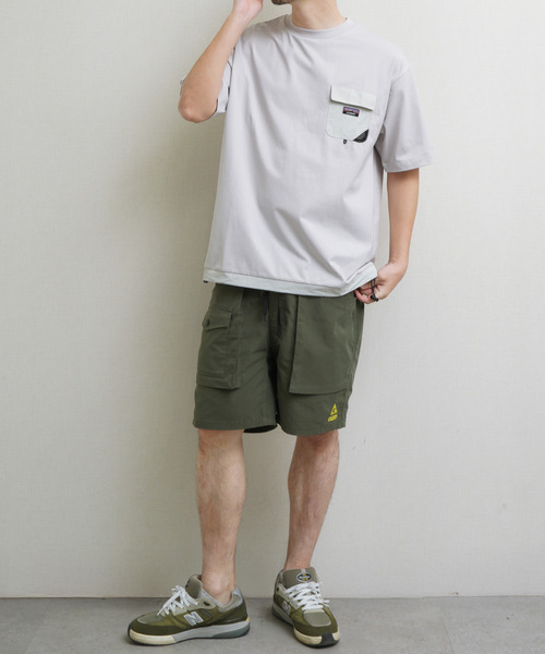 GERRY(ジェリー)の「GEERY 裾ドローコード内蔵 冷感ナイロンポケット付半袖Tシャツ(Tシャツ/カットソー・メンズ・グレー系/アイボリー/ブラック/グレー・LARGE/MEDIUM/X-LARGE)」の16枚目の写真