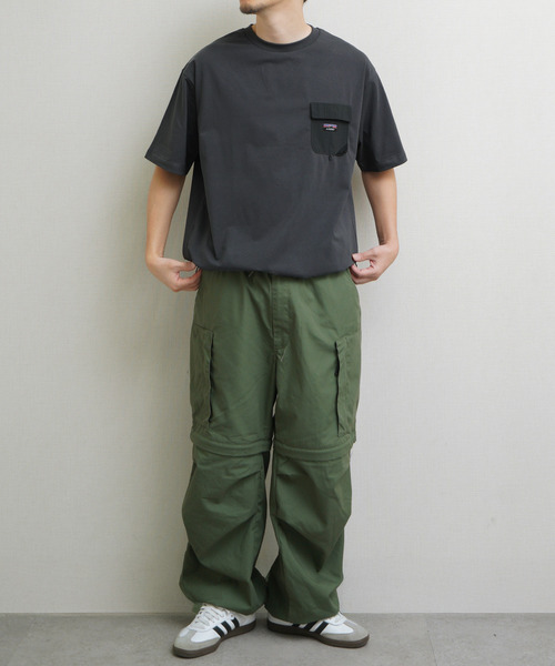 GERRY(ジェリー)の「GEERY 裾ドローコード内蔵 冷感ナイロンポケット付半袖Tシャツ(Tシャツ/カットソー・メンズ・グレー系/アイボリー/ブラック/グレー・LARGE/MEDIUM/X-LARGE)」の18枚目の写真