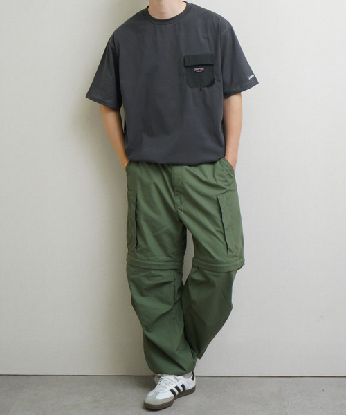 GERRY(ジェリー)の「GEERY 裾ドローコード内蔵 冷感ナイロンポケット付半袖Tシャツ(Tシャツ/カットソー・メンズ・グレー系/アイボリー/ブラック/グレー・LARGE/MEDIUM/X-LARGE)」の19枚目の写真