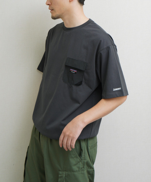 GERRY(ジェリー)の「GEERY 裾ドローコード内蔵 冷感ナイロンポケット付半袖Tシャツ(Tシャツ/カットソー・メンズ・グレー系/アイボリー/ブラック/グレー・LARGE/MEDIUM/X-LARGE)」の20枚目の写真