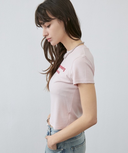 Rohwel(ローウェル)の「Stretch Message T-Shirt / ストレッチメッセージTシャツ(Tシャツ/カットソー・レディース・ホワイト/ブラウン/ピンク・FREE)」の21枚目の写真