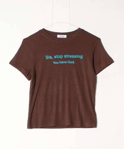 Rohwel(ローウェル)の「Stretch Message T-Shirt / ストレッチメッセージTシャツ(Tシャツ/カットソー・レディース・ホワイト/ブラウン/ピンク・FREE)」の8枚目の写真