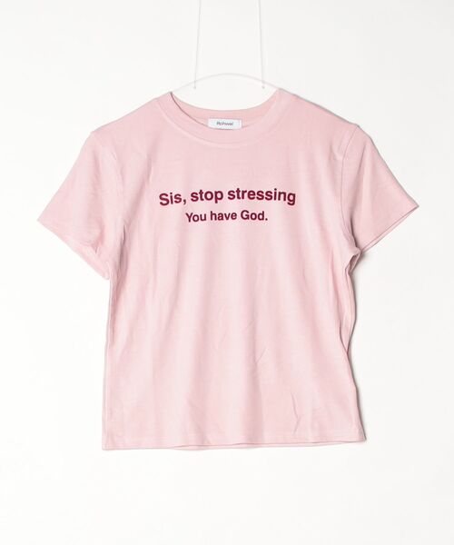 Rohwel(ローウェル)の「Stretch Message T-Shirt / ストレッチメッセージTシャツ(Tシャツ/カットソー・レディース・ホワイト/ブラウン/ピンク・FREE)」の7枚目の写真