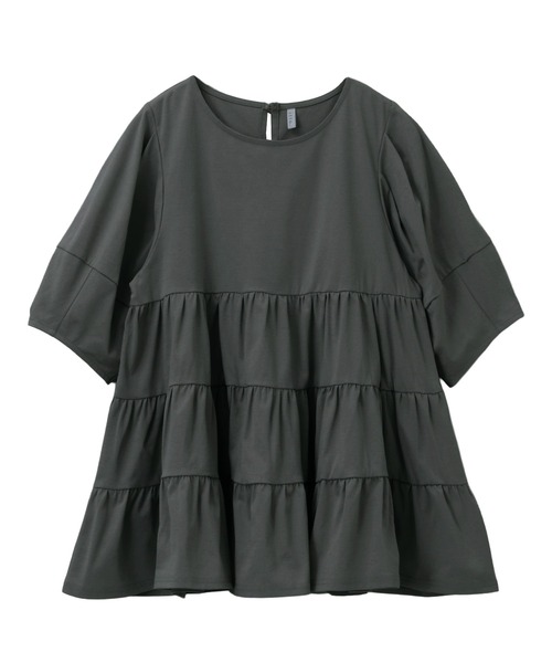 itto...(イット)の「【素早く乾いてさらっと快適!UVカット(UPF50+)&速乾&接触冷感&洗濯OK】DRYタッチティアードチュニック(Tシャツ/カットソー・レディース・ブラック/サンドベージュ/チャコール/オフホワイト・L/M)」の19枚目の写真