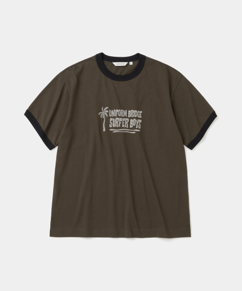 UNIFORM BRIDGE(ユニフォームブリッジ)の「surfer boys ringer s/s t-shirt brown(Tシャツ/カットソー・メンズ・その他・SMALL/MEDIUM/LARGE/X-LARGE/XX-LARGE)」の1枚目の写真