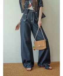 ストレッチセミフレアデニムパンツ